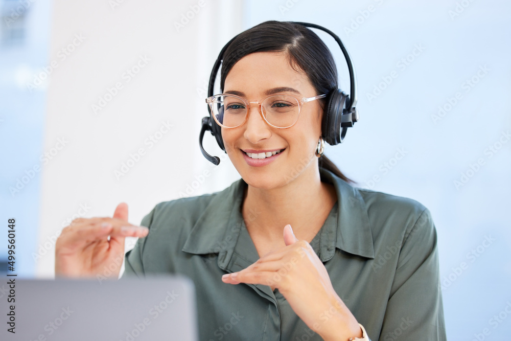 Yes this is how our process works. Shot of a businesswoman working in a call center. Yes this is how our process works. Shot of a businesswoman working in a call center.