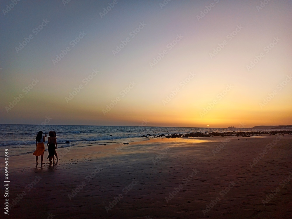 Atardecer en la playa del ingles de Gran Canaria 