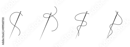 Fotografia, Obraz Needle icon. Needle with thread signs. Needle sew icon