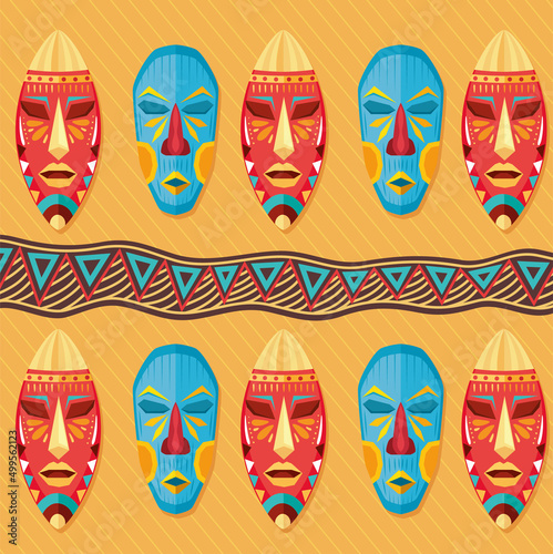african masks pattern