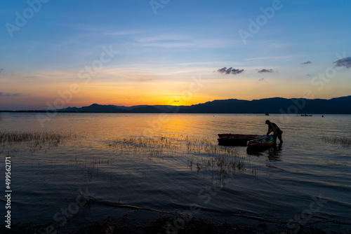 Beautiful sunset at Timah Tasoh Lake, Perlis photo