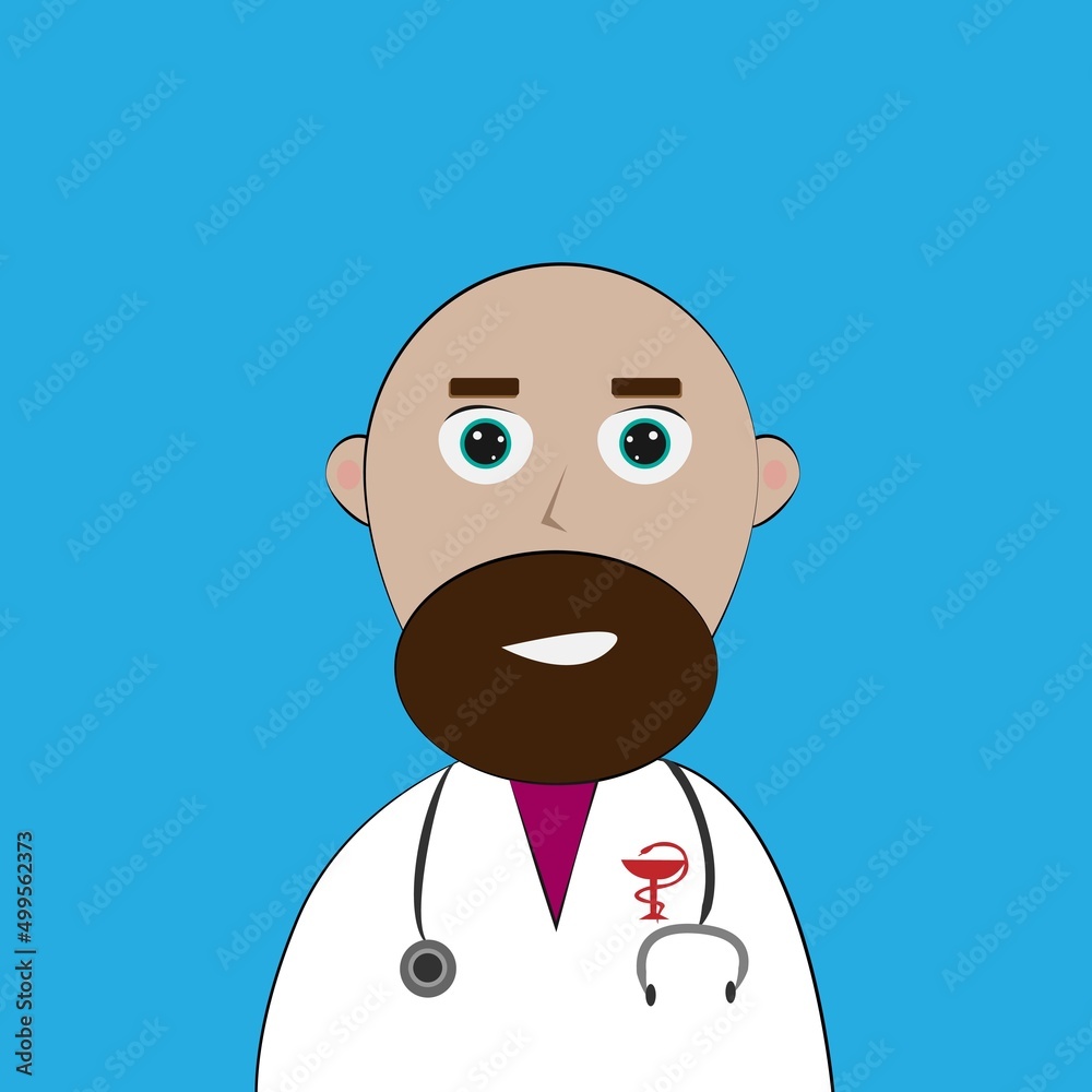 Doctor in white coat vector drawing Doctor in white coat vector drawing