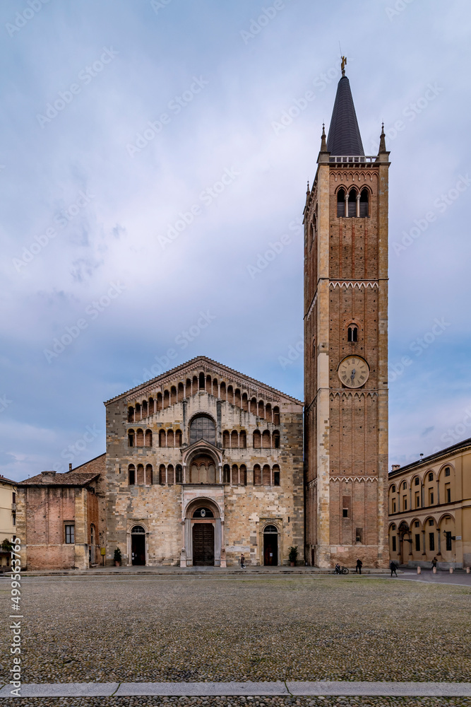 The cathedral of Parma, Italy, in a moment of tranquility