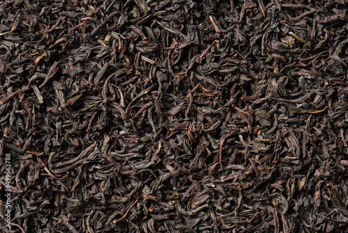 Black tea on white background. Top view. Close up. High resolution