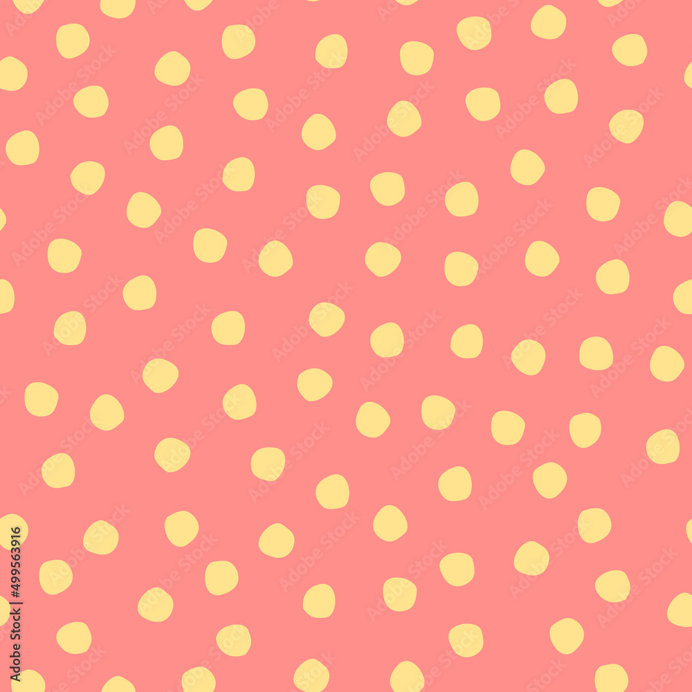 Seamless hand drawn polka-dot pattern on for surface design and other design projects