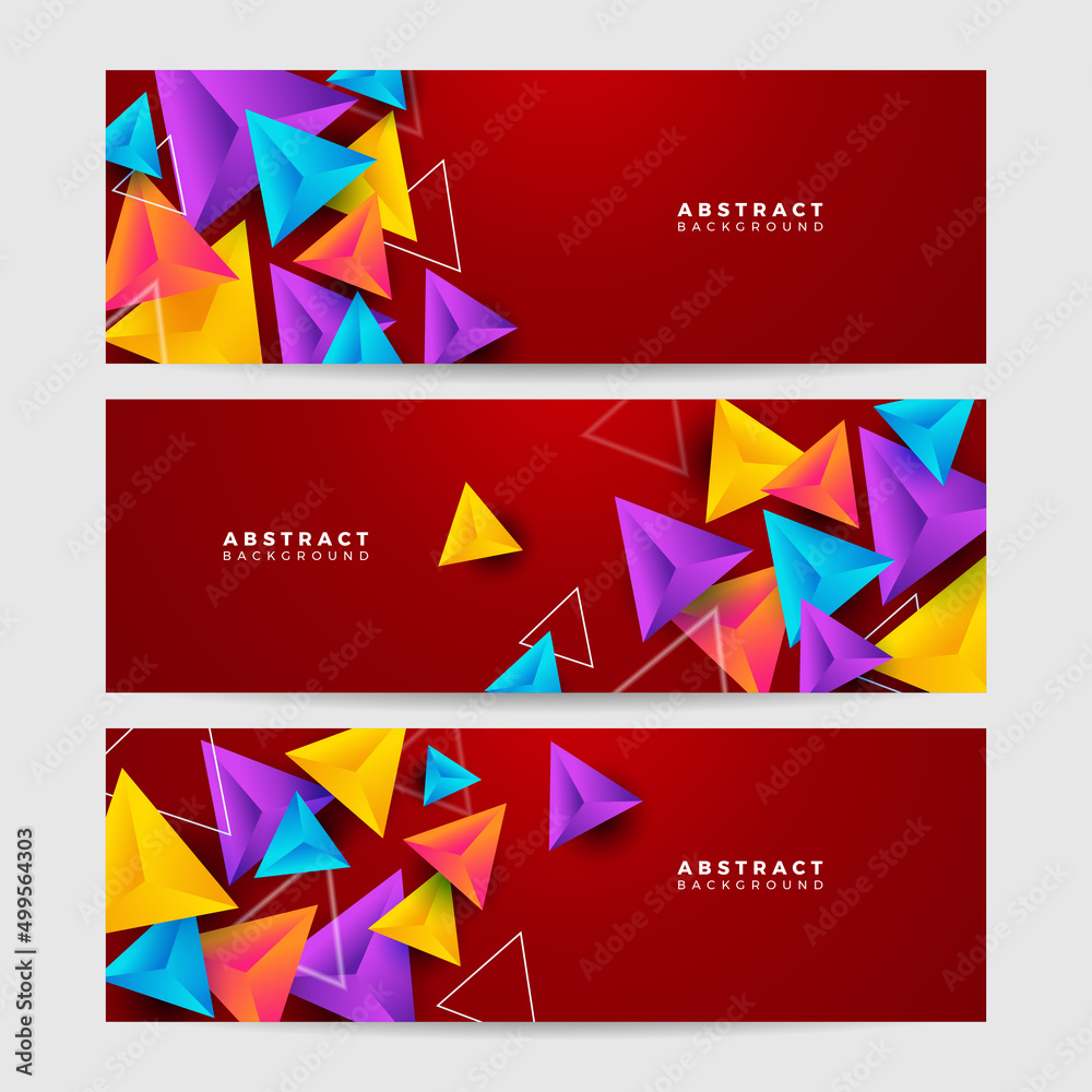 Set of abstract colorful polygon geometric banner design template background. Vector abstract graphic design banner pattern background template.