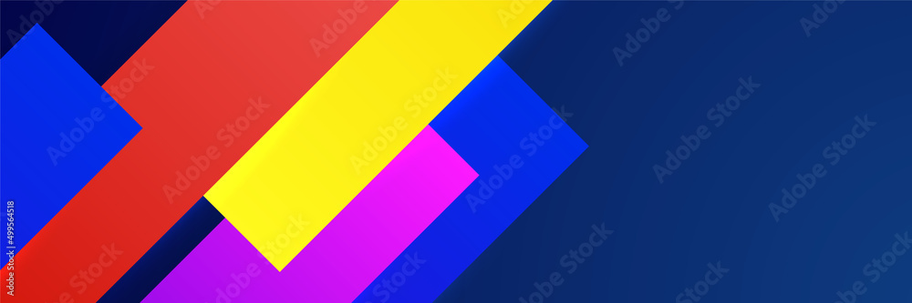 Abstract modern blue red yellow orange colorful banner background