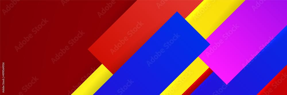 Fototapeta premium Abstract red orange yellow blue colorful geometric banner background. Vector abstract graphic design banner pattern background template.