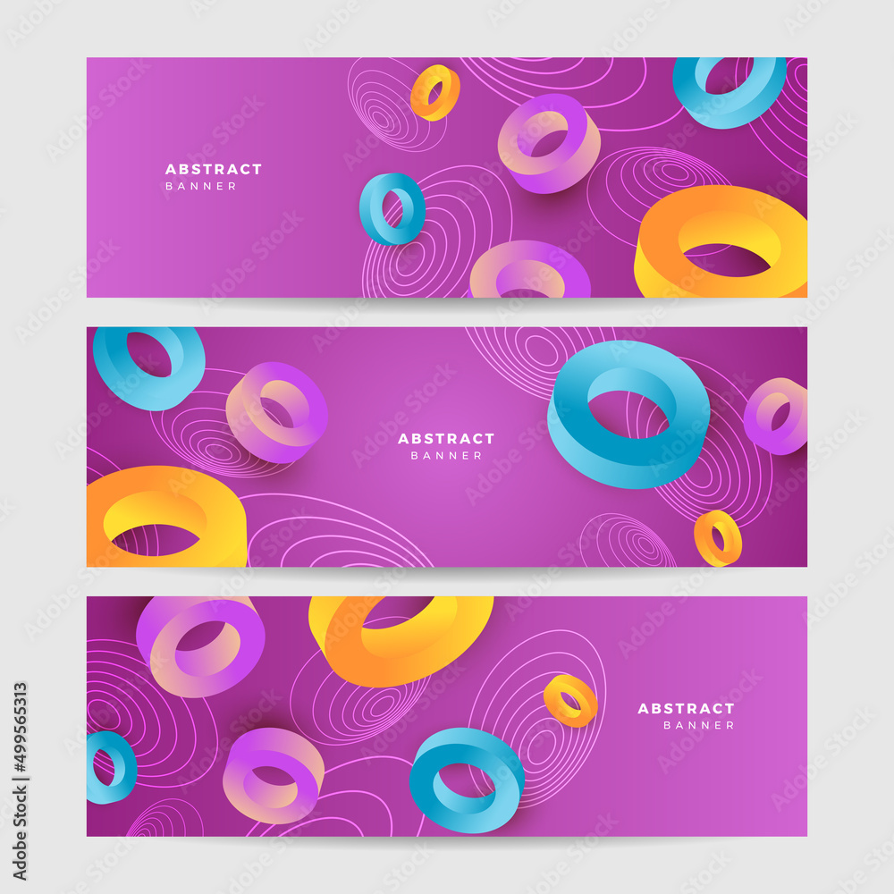 Abstract modern colorful 3d geometric banner background. Gradient polygon geometric vector abstract graphic design banner pattern background template web banner design.