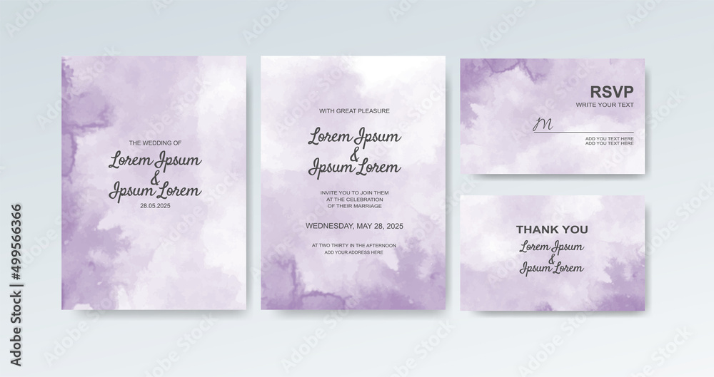Wedding invitation with abstract watercolor background Wedding invitation with abstract watercolor background
