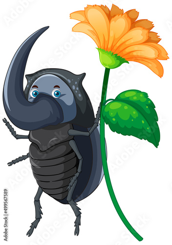 A beetle cartoon character isolated