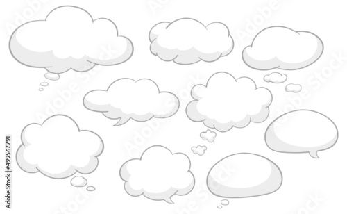 Speech bubble templates on white background