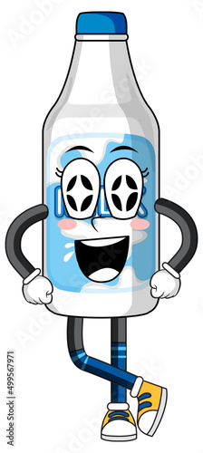 Bottle of milk with happy face