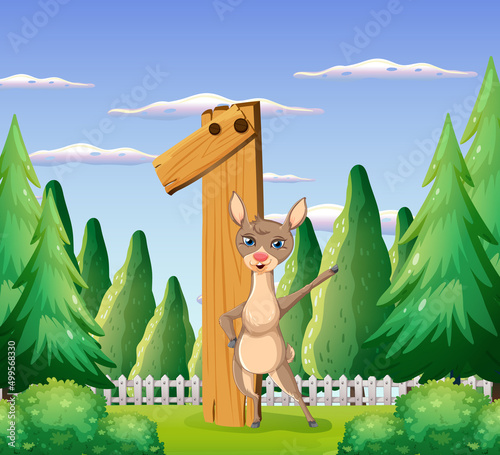 One deers attached to number one