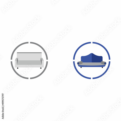 Sofa vector logo icon illustration background