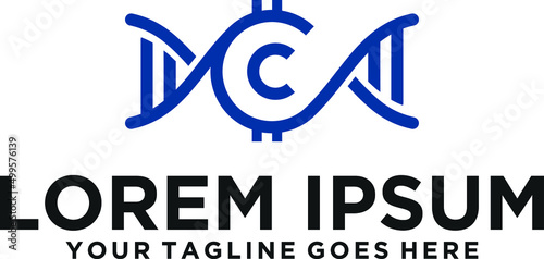 DNA Cryptocurrency with letter C logo