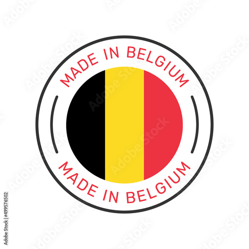 Free Download Made in Belgium colorful vector badge. Label sticker with Belgian flag. - GFXLoad