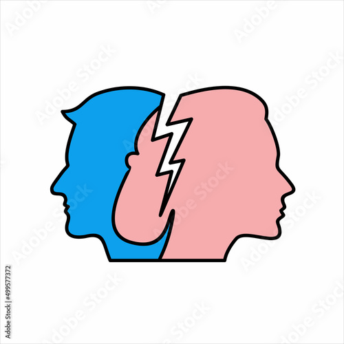 man and woman relations concept, vector