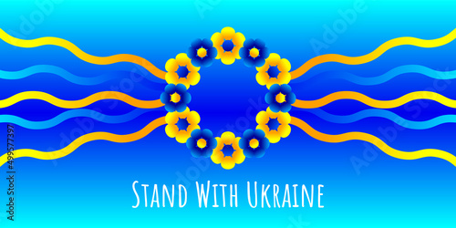 Vector political social anti-war poster about the problem in Ukraine. Stand with Ukraine.