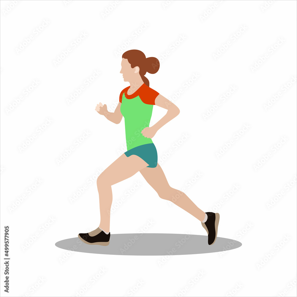 Sport running woman on white background. Vector illustration Sport running woman on white background. Vector illustration