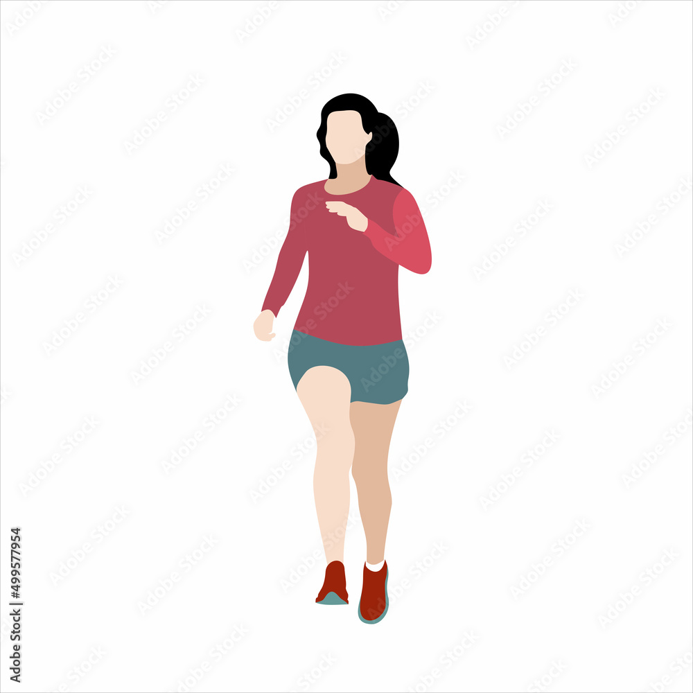 Sport running woman on white background. Vector illustration Sport running woman on white background. Vector illustration