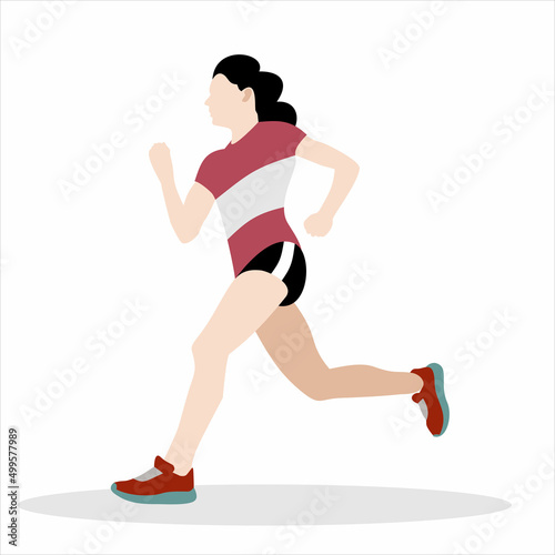 Sport running woman on white background. Vector illustration © nikvector