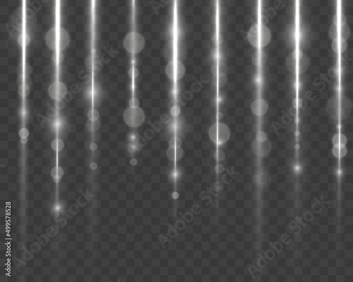 Garland light white glitter hanging vertical lines