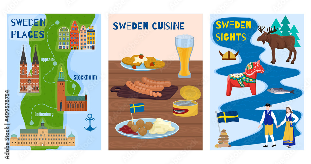 Sweden Touristic Cards Set