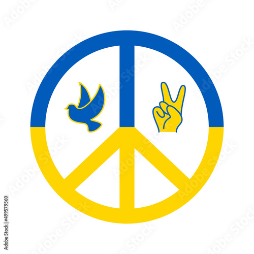 Symbol peace of Ukraine vector icons. Isolated collection on white background. Peace symbol vector set.