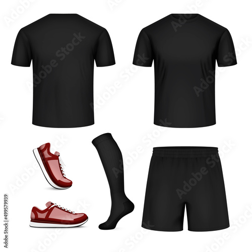 Sport Uniform Realistic Black Mockup