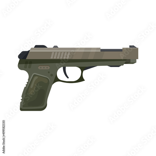 Revolver magnum or colt handgun, vector icon