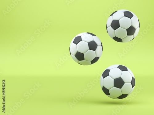 Soft Pop Soccer balls. 3D render