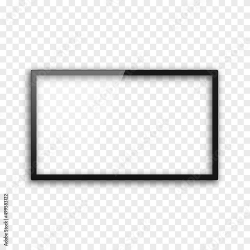 Vector realistic TV mockup. PNG TV with blank screen. Wall panel with transparent screen. Screen resolution 2k, 4k, 6k.