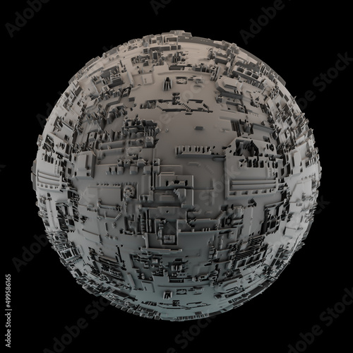 Mystical sphere on dark background. Science fiction concept. 3d illustration.