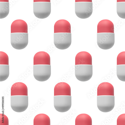 Seamless pattern with medical capsules