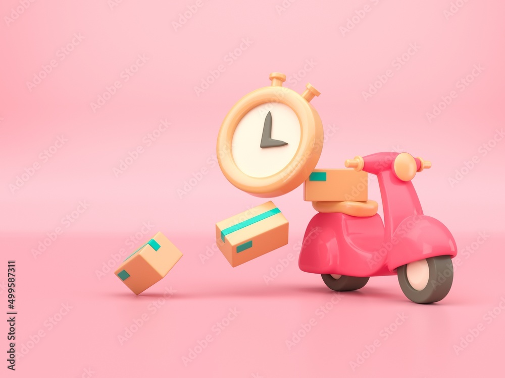 Fast delivery motorcycle. 3D render Fast delivery motorcycle. 3D render