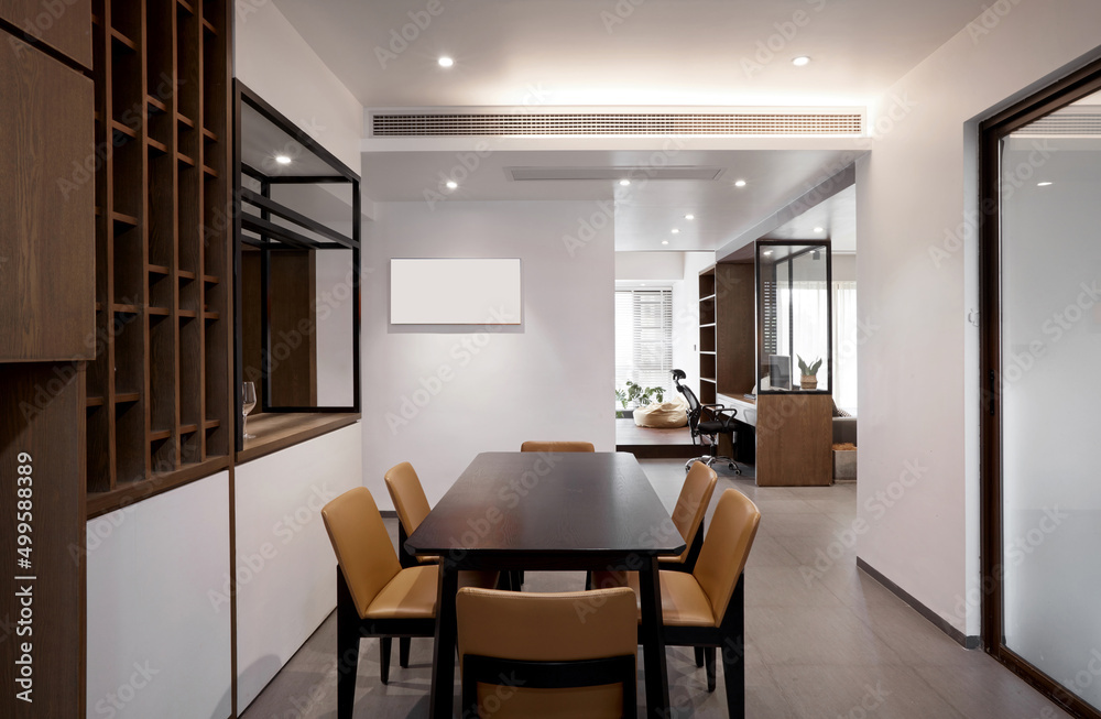 Modern and comfortable interior,
dining room