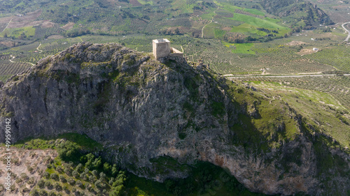 vistas del bonito castillo del hierro en el municipio de Pruna, Sevilla photo