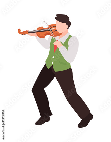 Isometric Street Musician