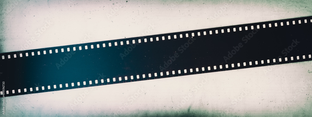 Vintage photography film strip close-up, retro background