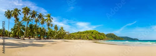 Panel kuchenny z motywem Panorama of  Tropical beach