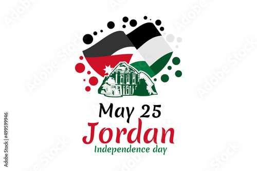 May 25 Kingdom of Jordan Independence Day vector illustration. Suitable for greeting card, poster and banner.