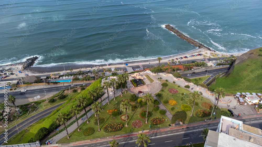 Aerial view of the Miraflores district in Lima.