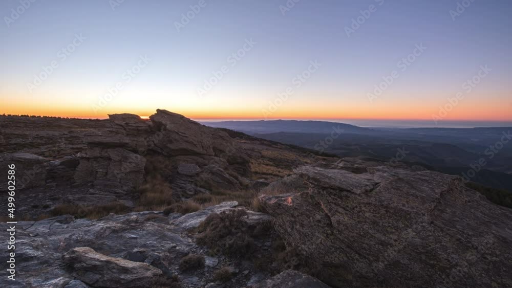 Sunrise in Spain with a Rock in the foreground Sunrise in Spain with a Rock in the foreground