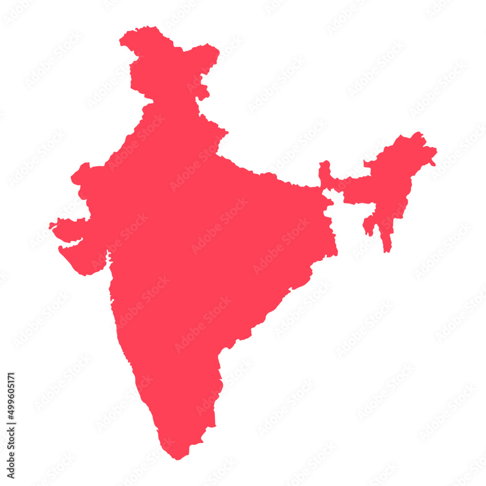 Naklejka premium red india national map vector image on white background