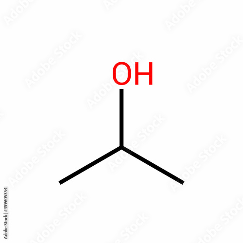 chemical structure of Isopropyl alcohol (C3H8O) photo