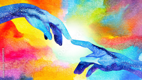 Canvas Print human hand connection mind mental health spiritual healing abstract energy medit