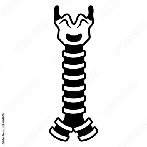 Spinal Cord Concept, Bone Skeleton vector line icon Design, Organ System Symbol, Human Anatomy Sign, Human Body Parts Stock illustration