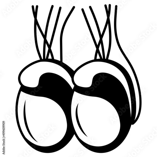 human scrotum and testes Concept vector line icon Design, Organ System Symbol, Human Anatomy Sign, Human Body Parts Stock illustration