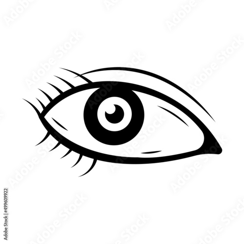 Eyelash with Grey Contact Lens vector line icon Design, Organ System Symbol, Human Anatomy Sign, Human Body Parts Stock illustration, Human Eye with lash Concept, 